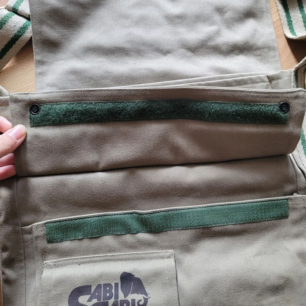 Khaki Canvas Messenger Safari Bag